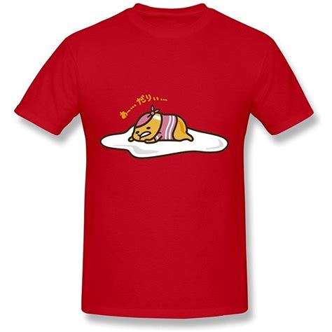 Gudetama T Shirts For S O Neck Red | Teevimy