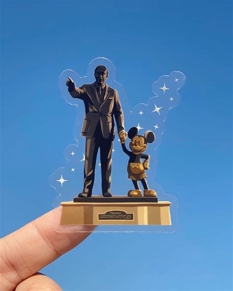 Partners Statue Classic Walt Disney Mickey Floral Transparent - Etsy