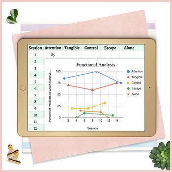 Functional Analysis Graph Template for ABA by Beltran's Behavior Basics