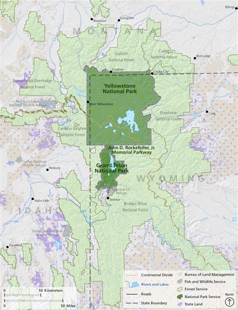 Yellowstone National Park River Map - London Top Attractions Map