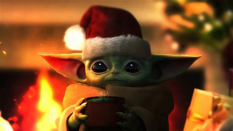 Christmas Baby Yoda Star Wars 4K #5930h Wallpaper PC Desktop