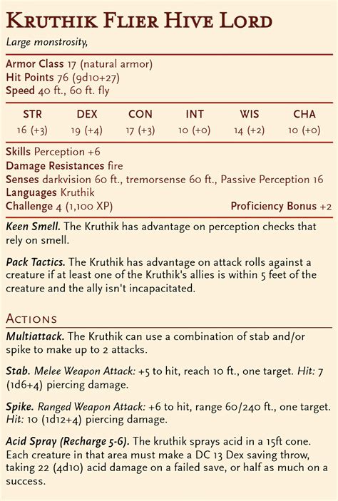 Kruthik reworks + expansions : r/DnDHomebrew