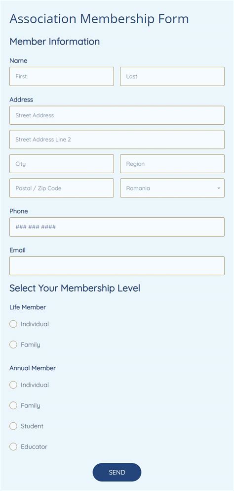 Association Membership Form Template | Free |123FormBuilder