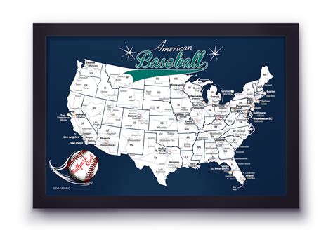 Baseball Stadium Map - Framed - Seattle Mariners – GeoJango Maps