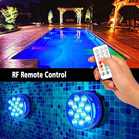 SDJMa Submersible LED Lights Remote Control Battery Powered, Multi Color Changing Waterproof ...