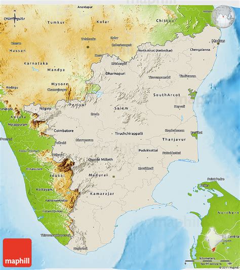 Tamil Nadu River Map - TN-ENVIS - Tamil nadu topographic map, elevation ...