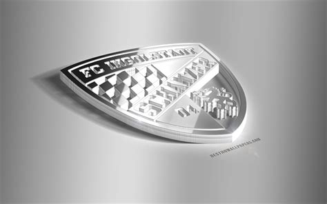 Download wallpapers FC Ingolstadt 04, 3D steel logo, German football ...