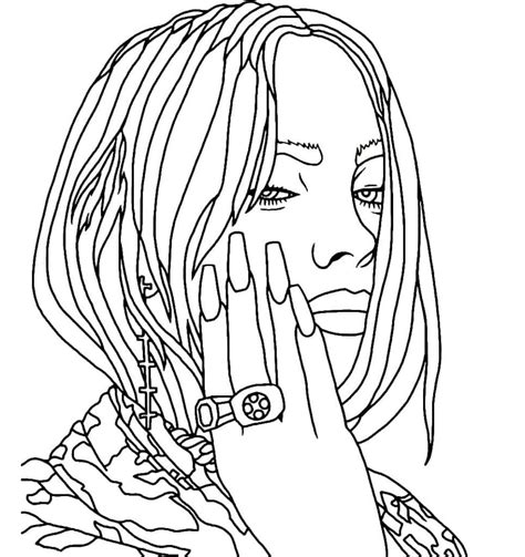 Billie Eilish 1 coloring page - Download, Print or Color Online for Free