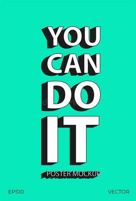 Motivation Poster. You Can Do it Poster for Typographic. A4 Flyer on Trendy Background Color ...