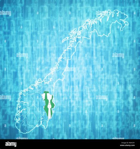 Hedmark region on administration map of norway Stock Photo - Alamy