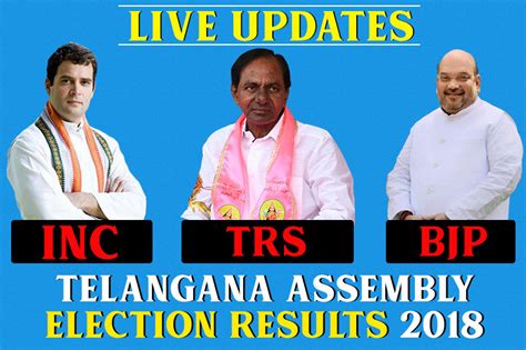 Telangana Assembly election results 2018 LIVE UPDATES: TRS leading in 87 seats