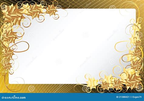 Gold Floral Frame Background Stock Image - Image: 21388421