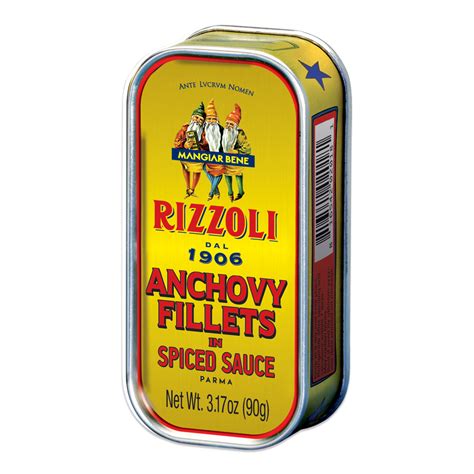 Rizzoli - Anchovies fillets in Spiced Sauce (famous recipe) - tin - 3.17 oz - Italian Products