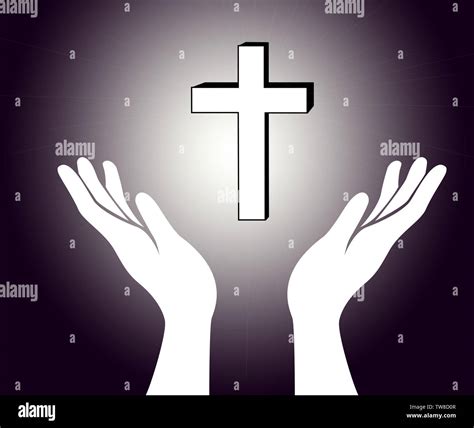 hand and the Jesus Christ cross sign Stock Photo - Alamy