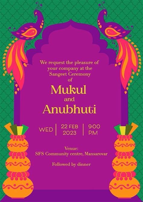 Colorful Digital Invitation Design For Indian Weddings | Wedding invitations online, Online ...