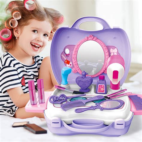 Pretend Play Cosmetic Princess Makeup Toy Set Kit for Girls Kids Beauty ...