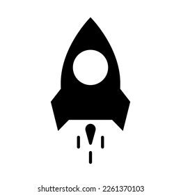 Simple Rocket Silhouette Icon Launch Vector Stock Vector (Royalty Free ...