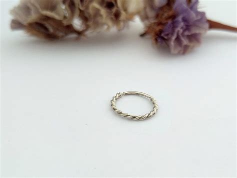 Gold nose ring Nose ring White gold hoop Nose hoop White | Etsy