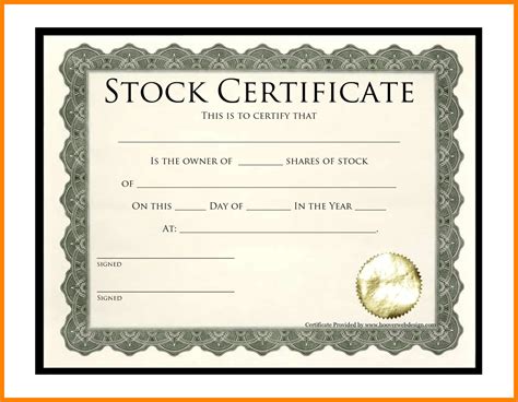 7+ Free Stock Certificate Templates Microsoft Word | Marlows pertaining to Stock Certificate ...