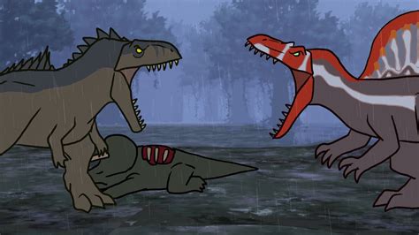 Giganotosaurus vs Spinosaurus | Jurassic World Animation - YouTube