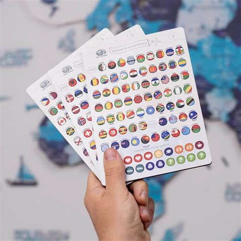 Flag Pins for Your Wooden World Map | Incl. 287 Flags