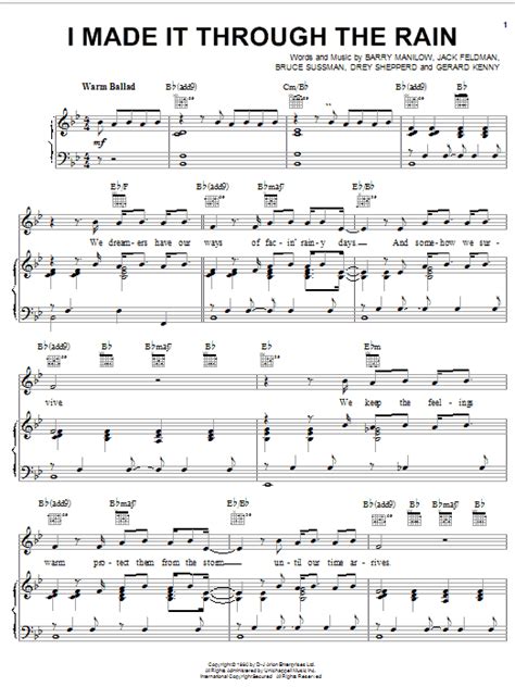 I Made It Through The Rain | Sheet Music Direct