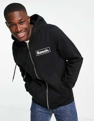 Bench full zip logo hoodie in black | ASOS