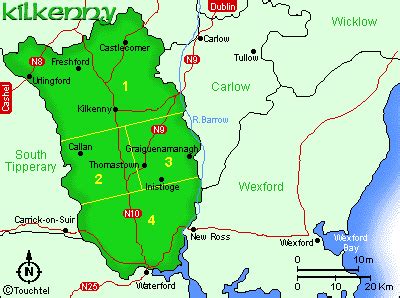 Kilkenny County Map Area - Map of Ireland City Regional Political