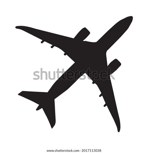 Black Airplane Silhouette On White Background Stock Vector (Royalty ...