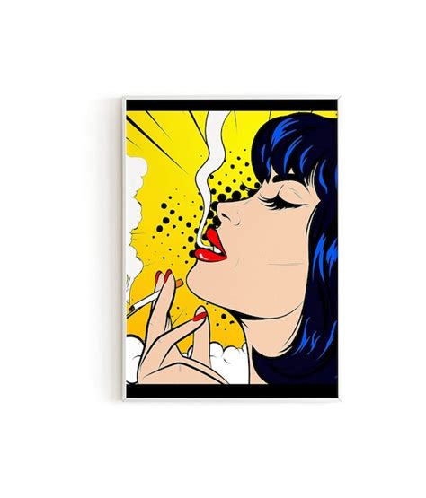 Woman Smoking Wall Art Pop Art Prints Smoking Decor Retro - Etsy