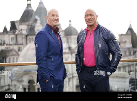 Producer Hiram Garcia and Dwayne Johnson (right), during a photo call ...