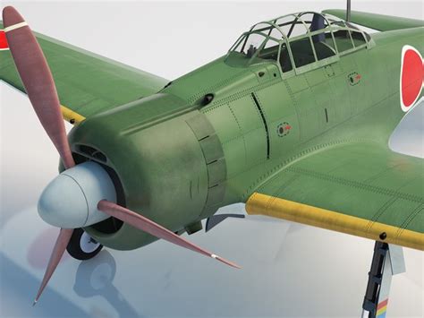 Mitsubishi a6m2 zero 3D model - TurboSquid 1232275