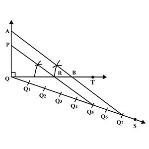 Draw a triangle PQR , right angled at Q such that PQ = 3 cm, QR = 4 cm. Now construct AQB ...