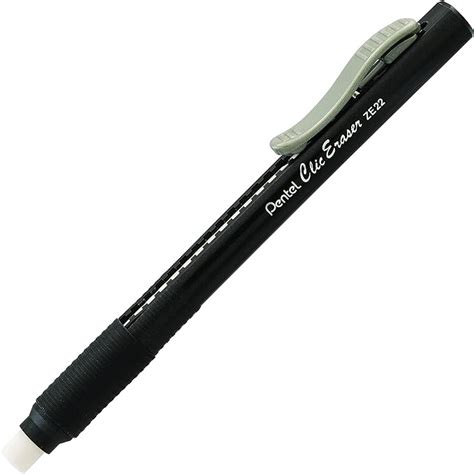 Pentel Clic Eraser Colors, Black Grip, Box of 12 - ZE22-A: Amazon.ca ...