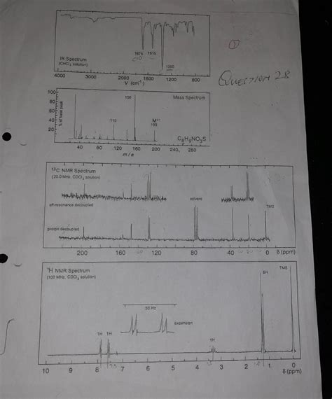 13C NMR Spectrum (20.0 MHz2CDCl3 solution) 'H NMR | Chegg.com