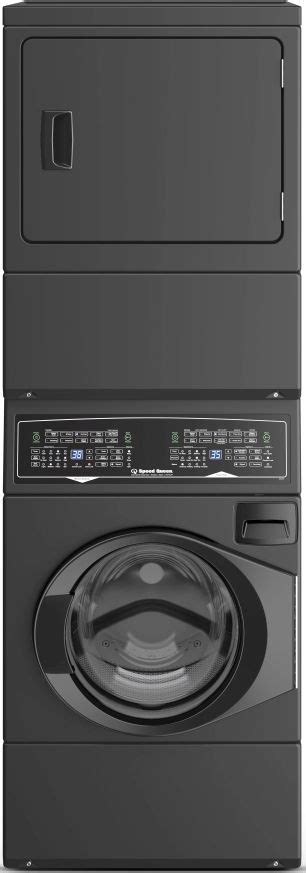 Speed Queen® SF7 3.5 Washer, 7.0 Cu. Ft Dryer Matte Black Stack Laundry | Drees Electric