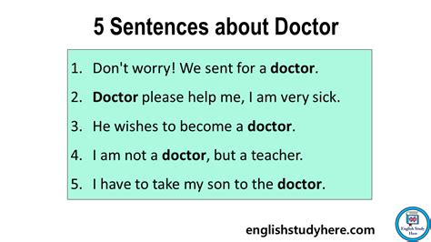 5 Sentences about Doctor in English - English Study Here