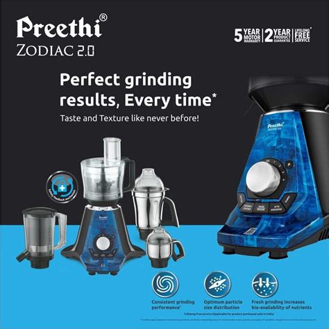 Preethi Zodiac 2.0 Mixer Grinder, For Wet And Dry, 750 Watt at Rs 12500 in Mumbai