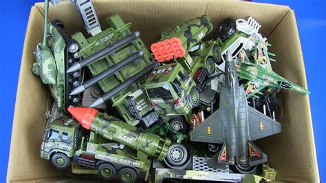 Box of Military Vehicles Toys ! Military Trucks,Airplanes,Ships,Tank,Rocket Launcher l Army Toys ...