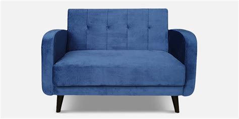 Buy Rome 2 Seater Sofa In Blue Colour By Arra Online - Mid-Century ...