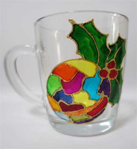 Handpainted Tea Mug, Painted Christmas Ornament , Handpainted Large Coffee Mug, Christmas Gi ...