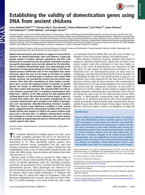 (PDF) Establishing the validity of domestication genes using DNA from ...