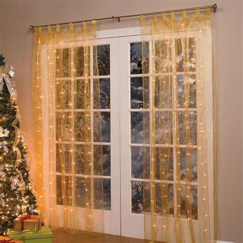 84" LIGHTED PRE LIT CHRISTMAS LIGHT WINDOW PANEL CURTAIN Holiday Decor 4 COLORS | eBay