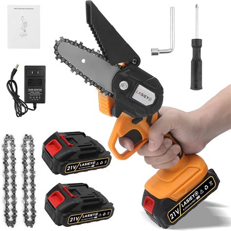 Amazon.com: Mini Chainsaw Cordless Battery Powered, 4 Inch 21v Super Saw Electric Small Chainsaw ...