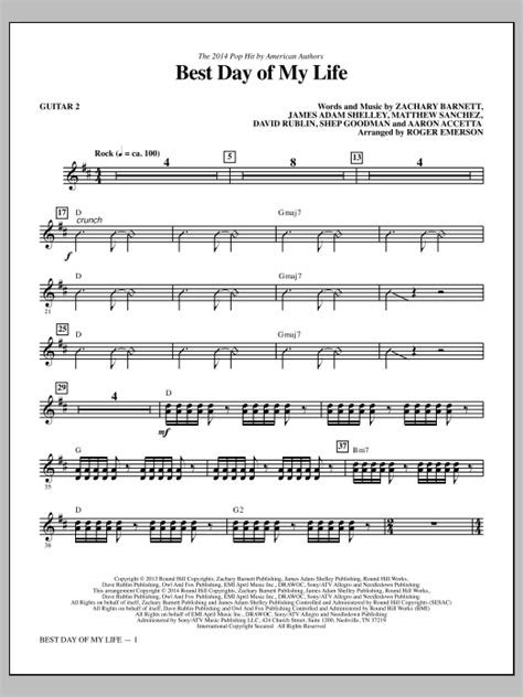 Best Day of My Life - Guitar 2 | Sheet Music Direct