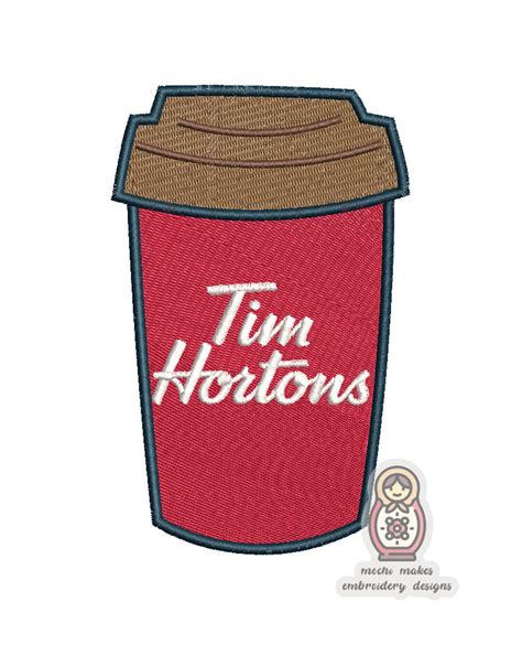 Tim Hortons Inspired Coffee Cup Machine Embroidery Design Digital ...