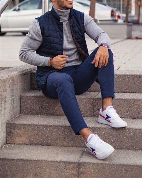 Men's outfit using vests high neck/turtle neck sweatshirt, men. | Vest ...