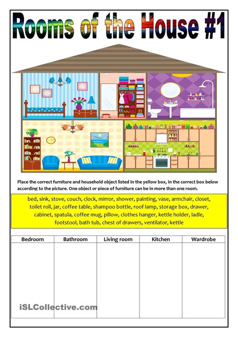 Rooms of the House #1 | Educacion ingles, Ingles para preescolar, Material escolar en ingles