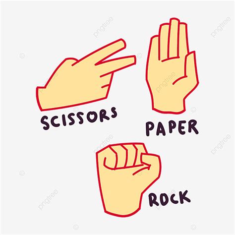 Rock Paper Scissors Vector Hd Images, Hand Draw Gesture Of Rock Paper ...