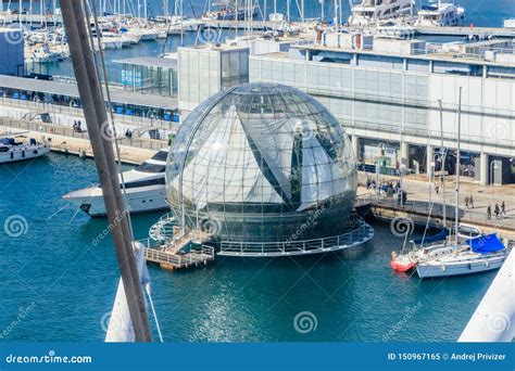 The Aquarium of Genoa and the Biosphere View from Above, Italy Stock Image - Image of blue ...